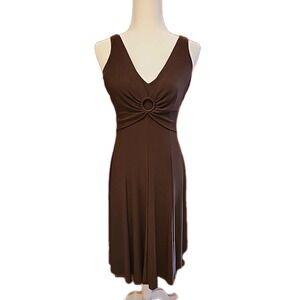 VTG 90s Y2K Evan Picone Midi Dress Timeless Day To Night Chocolate Brown Sz 4